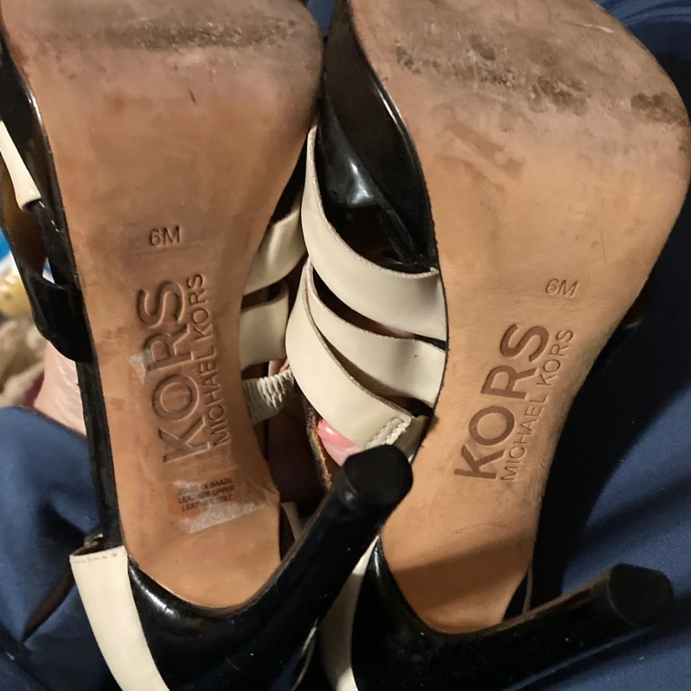 Michael‎ Kors Black and White Strappy Heels 6M